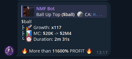 BALL token result